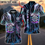 BlueJose Darts Cyber Neon Impact Dartboard Multicolor Options Personalized Name Shirt (4 Colors)
