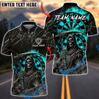 BlueJose Darts Grim Reaper Death Web Dartboard Multicolor Options Personalized Name Shirt (4 Colors)