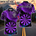 BlueJose Darts Lightning Dartboard Precision Throw Multicolor Options Personalized Name Shirt (6 Colors)