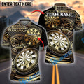 BlueJose Darts Bullseye Tribal Personalized Name, Team Name Shirt (4 Colors)