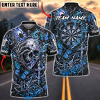 BlueJose Darts Gothic Skull Butterfly Lightning Personalized Name, Team Name Unisex Shirt (4 Colors)