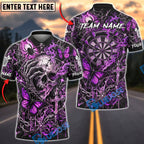 BlueJose Darts Gothic Skull Butterfly Lightning Personalized Name, Team Name Unisex Shirt (4 Colors)