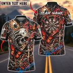 BlueJose Darts Gothic Skull Butterfly Lightning Personalized Name, Team Name Unisex Shirt (4 Colors)