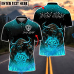 BlueJose Darts Bull Demon Fire Beast Customized Name, Team Name 3D Shirt (4 Colors)