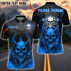 BlueJose Darts Demon Skull Fire Personalized Name, Team Name Shirt (4 Colors)