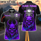BlueJose Darts Demon Skull Fire Personalized Name, Team Name Shirt (4 Colors)
