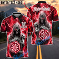 BlueJose Darts Grim Reaper Lightning Gothic Style Personalized Name, Team Name Unisex Shirt (4 Colors)
