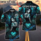 BlueJose Darts Gothic Butterfly Girl Rose Heart Dartboard Personalized Name, Team Name Unisex Shirt (4 Colors)