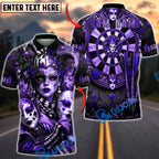 BlueJose Darts Joker Mask Dartboard Casino Style Multicolor Options Personalized Name Shirt (4 Colors)
