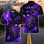 BlueJose Darts Dartboard Fire Flame Dark Style Multicolor Options Personalized Name Shirt (4 Colors)