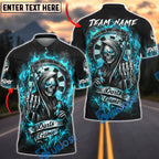 BlueJose Darts Grim Reaper Flame Dartboard Dark Style Personalized Name, Team Name Unisex Shirt (4 Colors)