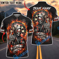 BlueJose Darts Grim Reaper Flame Dartboard Dark Style Personalized Name, Team Name Unisex Shirt (4 Colors)