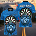 BlueJose Darts Lion Dartboard Cartoon Cute Animal Multicolor Options Personalized Name Shirt (4 Colors)