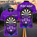 BlueJose Darts Lion Dartboard Cartoon Cute Animal Multicolor Options Personalized Name Shirt (4 Colors)