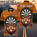 BlueJose Darts Lion Dartboard Cartoon Cute Animal Multicolor Options Personalized Name Shirt (4 Colors)