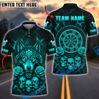 BlueJose Darts Gothic Wolf Skull Thunder Multicolor Options Personalized Name Shirt (4 Colors)