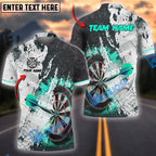 BlueJose Darts Black Digital Circuit Pattern Multicolor Options Personalized Name Pocket Shirt (4 Colors)