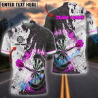 BlueJose Darts Black Digital Circuit Pattern Multicolor Options Personalized Name Pocket Shirt (4 Colors)