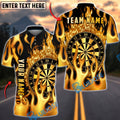 BlueJose Darts Golden Plate Flame Dartboard Personalized Name, Team Name Unisex Shirt (6 Colors)