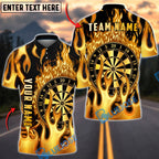 BlueJose Darts Golden Plate Flame Dartboard Personalized Name, Team Name Unisex Shirt (6 Colors)