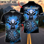 BlueJose Darts Majestic Deer Forest Dartboard Art Multicolor Options Personalized Name Shirt (4 Colors)
