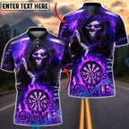 BlueJose Darts Grim Reaper Fire Dartboard Darts Game Design Multicolor Options Personalized Name Shirt (4 Colors)