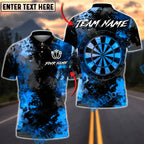 BlueJose Darts Grunge Dartboard Abstract Texture Multicolor Options Personalized Name Shirt (4 Colors)