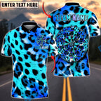 BlueJose Darts Neon Leopard Print Darboard Graphic Multicolor Options Personalized Name Shirt (6 Colors)