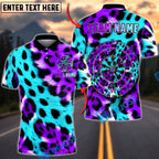 BlueJose Darts Neon Leopard Print Darboard Graphic Multicolor Options Personalized Name Shirt (6 Colors)