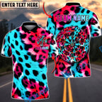 BlueJose Darts Neon Leopard Print Darboard Graphic Multicolor Options Personalized Name Shirt (6 Colors)