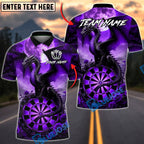 BlueJose Darts Dark Dragon Blood Moon Dartboard Design Multicolor Options Personalized Name Shirt (4 Colors)
