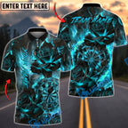 BlueJose Darts Burning Rose Fire Dartboard Graphic Multicolor Options Personalized Name Shirt (4 Colors)