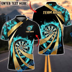 BlueJose Darts Fiery Swirl Blast Dartboard Personalized Name, Team Name Unisex Shirt (4 Colors)