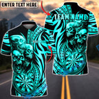 BlueJose Darts Skull Maori Dartboard Golden Gradient Style Multicolor Options Personalized Name Shirt (6 Colors)