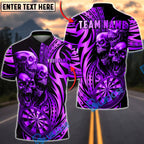 BlueJose Darts Skull Maori Dartboard Golden Gradient Style Multicolor Options Personalized Name Shirt (6 Colors)