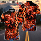 BlueJose Darts Skull Maori Dartboard Golden Gradient Style Multicolor Options Personalized Name Shirt (6 Colors)