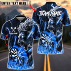 BlueJose Darts Electric Lion Dartboard Lightning Design Multicolor Options Personalized Name Shirt (6 Colors)
