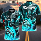 BlueJose Darts Electric Lion Dartboard Lightning Design Multicolor Options Personalized Name Shirt (6 Colors)