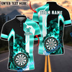 BlueJose Darts Flaming Dartboard Black Gold Geometric Personalized Name, Team Name Unisex Shirt (6 Colors)