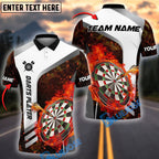 BlueJose Darts Flame Dartboard Strike Multicolor Options Personalized Name Shirt (4 Colors)