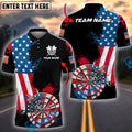 BlueJose Darts Distressed USA Flag Personalized Name, Team Name Shirt
