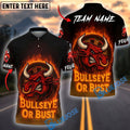 BlueJose Darts Flaming Bull Rage Multicolor Options Personalized Name Shirt (4 Colors)