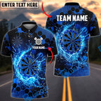 BlueJose Darts Dartboard Splash Water Effect Design Personalized Name, Team Name Unisex Shirt (4 Colors)