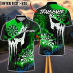BlueJose Darts Skull Paint Splash Grunge Target Design Personalized Name, Team Name Unisex Shirt (4 Colors)