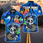 BlueJose Darts Graffiti Panda Cartoon Street Style Personalized Name, Team Name Unisex Shirt (4 Colors)