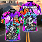 BlueJose Darts Graffiti Panda Cartoon Street Style Personalized Name, Team Name Unisex Shirt (4 Colors)