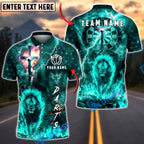 BlueJose Darts Christian Lion of Judah Dart Player Lightning Faith Multicolor Options Personalized Name Shirt (4 Colors)