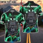 BlueJose Darts Pitbull Dartboard Lightning Storm Skull Chain Multicolor Options Personalized Name Shirt (4 Colors)