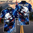 BlueJose Darts Pitbull Lightning Fury Dark Art Multicolor Options Personalized Name Shirt (4 Colors)