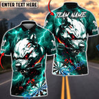 BlueJose Darts Pitbull Lightning Fury Dark Art Multicolor Options Personalized Name Shirt (4 Colors)